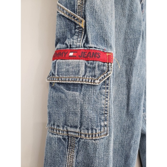 Vintage Baggy Tommy Hilfiger Jeans‎ Mens 34x32 Cargo Carpenter Y2K 90s Skater - Picture 2 of 10
